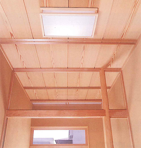 目透かし天井板 中板目 赤 3640x590巾 2尺用 2枚入ケース単価　和室 天井板 - 1